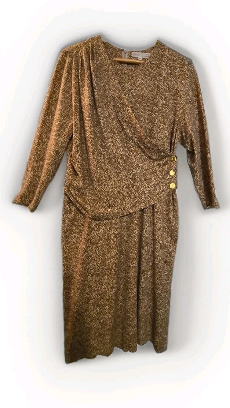 Vintage Designer Wool Dress EU44 Partridge Eye Borbonese Redwall